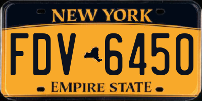 NY license plate FDV6450