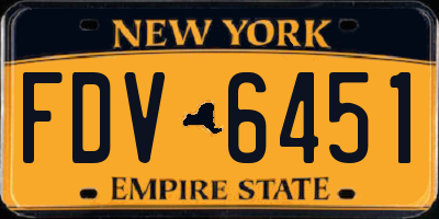NY license plate FDV6451