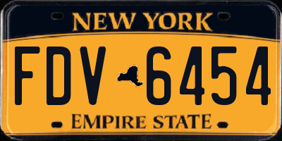 NY license plate FDV6454