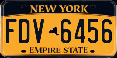 NY license plate FDV6456