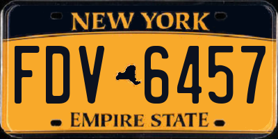 NY license plate FDV6457