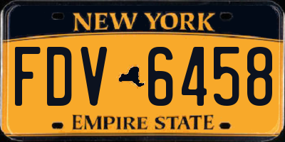 NY license plate FDV6458