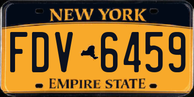 NY license plate FDV6459