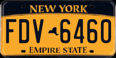 NY license plate FDV6460