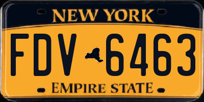 NY license plate FDV6463