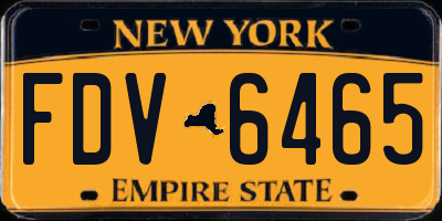 NY license plate FDV6465