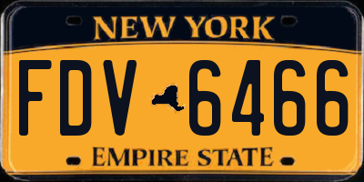 NY license plate FDV6466