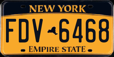 NY license plate FDV6468