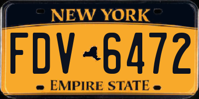 NY license plate FDV6472