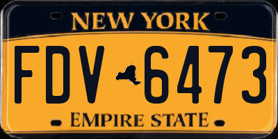 NY license plate FDV6473