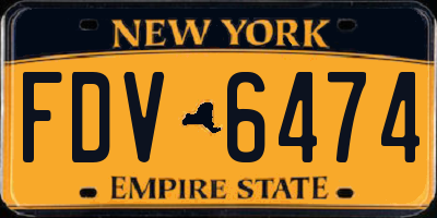 NY license plate FDV6474