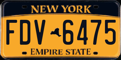 NY license plate FDV6475