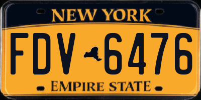 NY license plate FDV6476