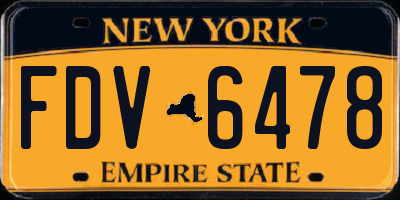 NY license plate FDV6478