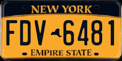 NY license plate FDV6481