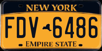 NY license plate FDV6486