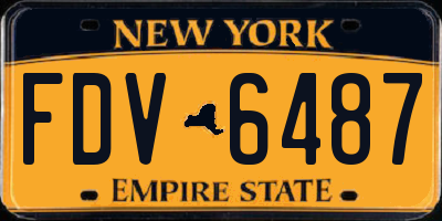 NY license plate FDV6487