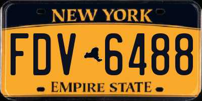 NY license plate FDV6488