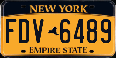 NY license plate FDV6489