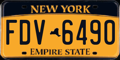 NY license plate FDV6490