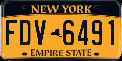 NY license plate FDV6491