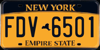NY license plate FDV6501