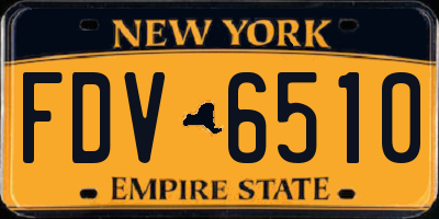 NY license plate FDV6510