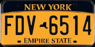 NY license plate FDV6514