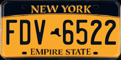 NY license plate FDV6522