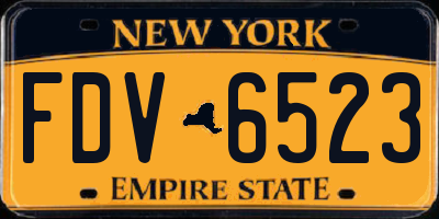 NY license plate FDV6523