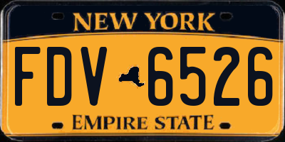 NY license plate FDV6526