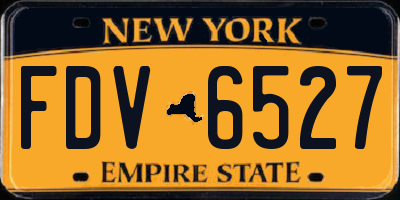 NY license plate FDV6527