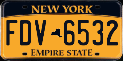 NY license plate FDV6532