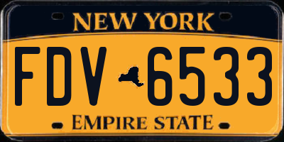 NY license plate FDV6533