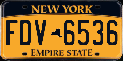 NY license plate FDV6536