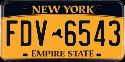 NY license plate FDV6543