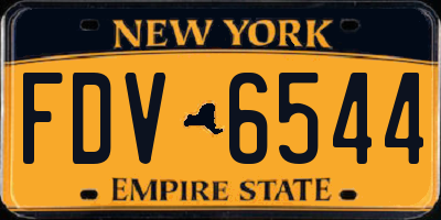 NY license plate FDV6544