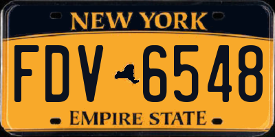 NY license plate FDV6548