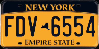 NY license plate FDV6554
