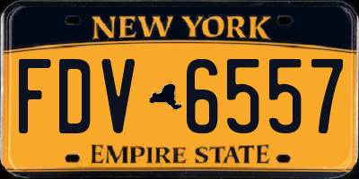 NY license plate FDV6557
