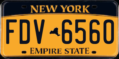 NY license plate FDV6560