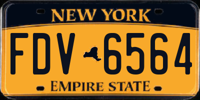 NY license plate FDV6564