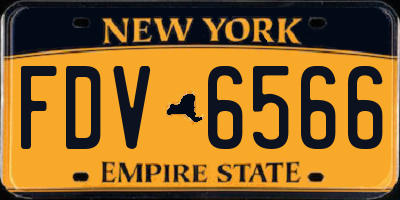 NY license plate FDV6566