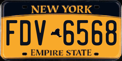NY license plate FDV6568