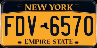 NY license plate FDV6570