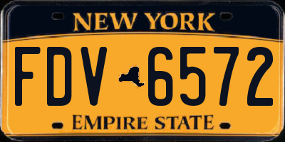 NY license plate FDV6572