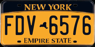 NY license plate FDV6576