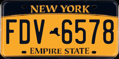 NY license plate FDV6578