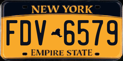NY license plate FDV6579