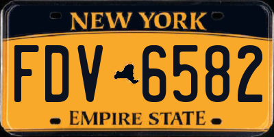 NY license plate FDV6582